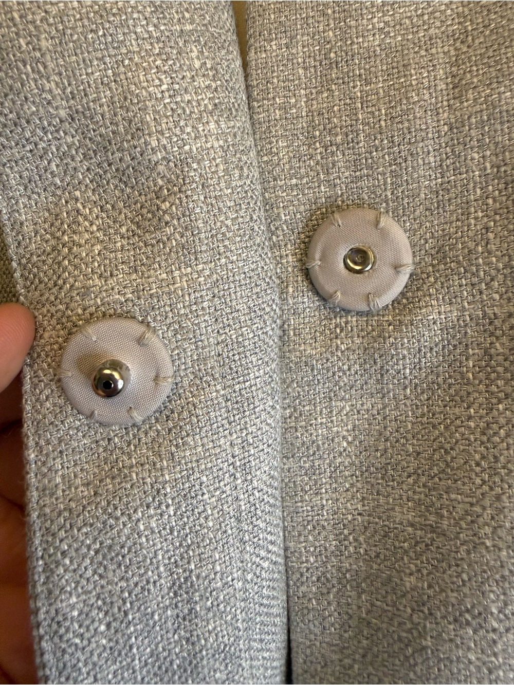 Brooks Brothers Women’s Silk Linen Bamboo Blend Jacket Size 8 Gray Snap Front - Picture 6 of 7